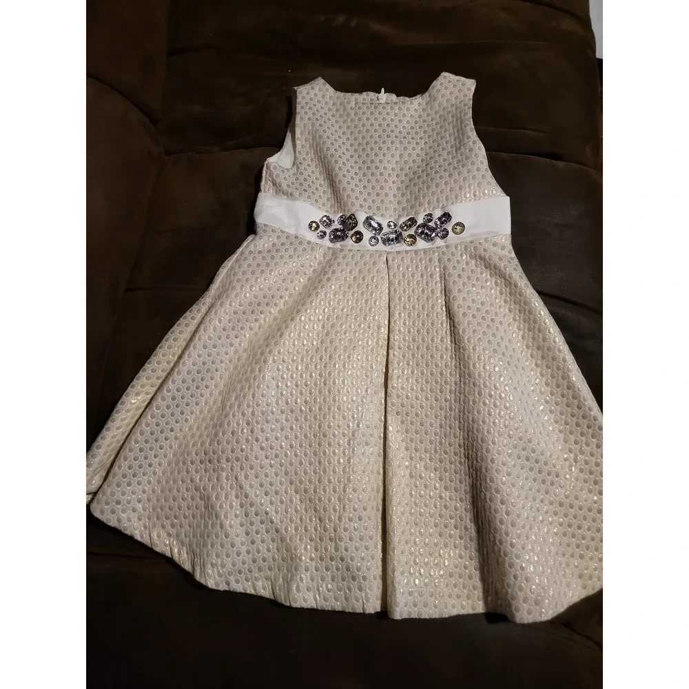 Gymboree Christmas joyful holiday gold dress with jewels size‎ 6
